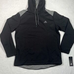 ADIDAS GOLF Tech Fleece Drawstring casual black Hoodie pullover NWT Men large